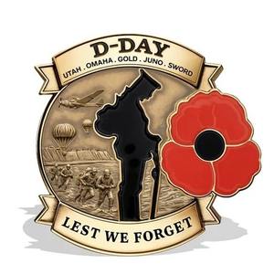 D Day 80e anniversaire émail épinglette Broche WW2 <span class=keywords><strong>Normandie</strong></span> Landing vétérans poitrine broche métal broche cadeau commémoratif Badge - Product Image 2