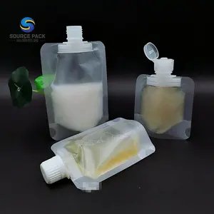 2024 mới biểu tượng tùy chỉnh rõ ràng uống đứng lên Spout Pouch lật nắp Nắp thạch bao bì túi