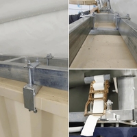 Abri de stockage extérieur portable en acier à double treillis avec paroi arrière fermée et bâche en PVC ignifuge