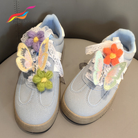 Belle maille gaze brodé papillon lacet charme Organza mousseline de soie chaussures Clips accessoires de décoration