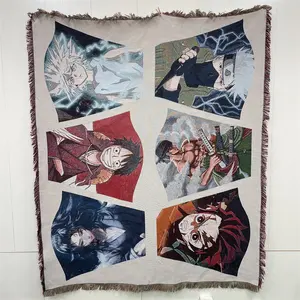 Customized Woven Cotton Tapestry Hoodies Remake High Quality Anime Throw Design Blanket For Sweater Clothing