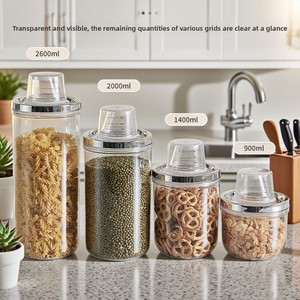 Boîte de rangement en plastique pour céréales, grande capacité, anti-insectes, pour pâtes, grains de café, boîte de rangement scellée pour la cuisine - Product Image 2