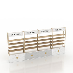 Étagère en métal et plateau en bois, présentoir personnalisé, 1 pièce, présentoir de produits cosmétiques, brosses de maquillage - Product Image 4