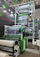 Machine de soufflage de film de co-extrusion à trois couches rotative de tour verticale de sacs d'ensilage noirs de 1000mm