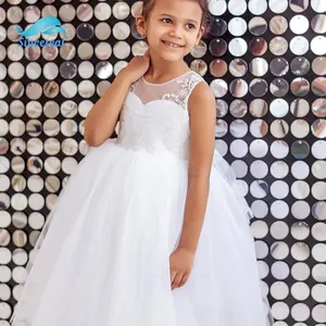 חתונה ערב ילדים תחרה טול חתונה פרח ילדה שמלת דפוס שושבינה נסיכת של שמלות