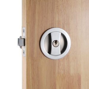 <span class=keywords><strong>Serrure</strong></span> de porte portable encastrée, accessoire dissimulé circulaire, à Double tour, pour ouverture coulissante - Product Image 3