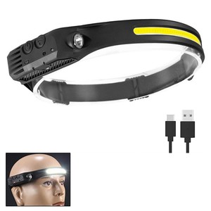 Nouvelle lampe frontale en silicone à induction ondulante, rechargeable par USB, 10W XPE COB, modèle TD0201, pour camping en extérieur, course à pied, pêche, équitation nocturne, exploration de grottes - Product Image 6