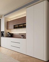 Buffet moderne de luxe en bois blanc avec panneaux en mélamine pour cuisine, salle à manger, salon, fourniture directe d'usine, personnalisable pour la maison