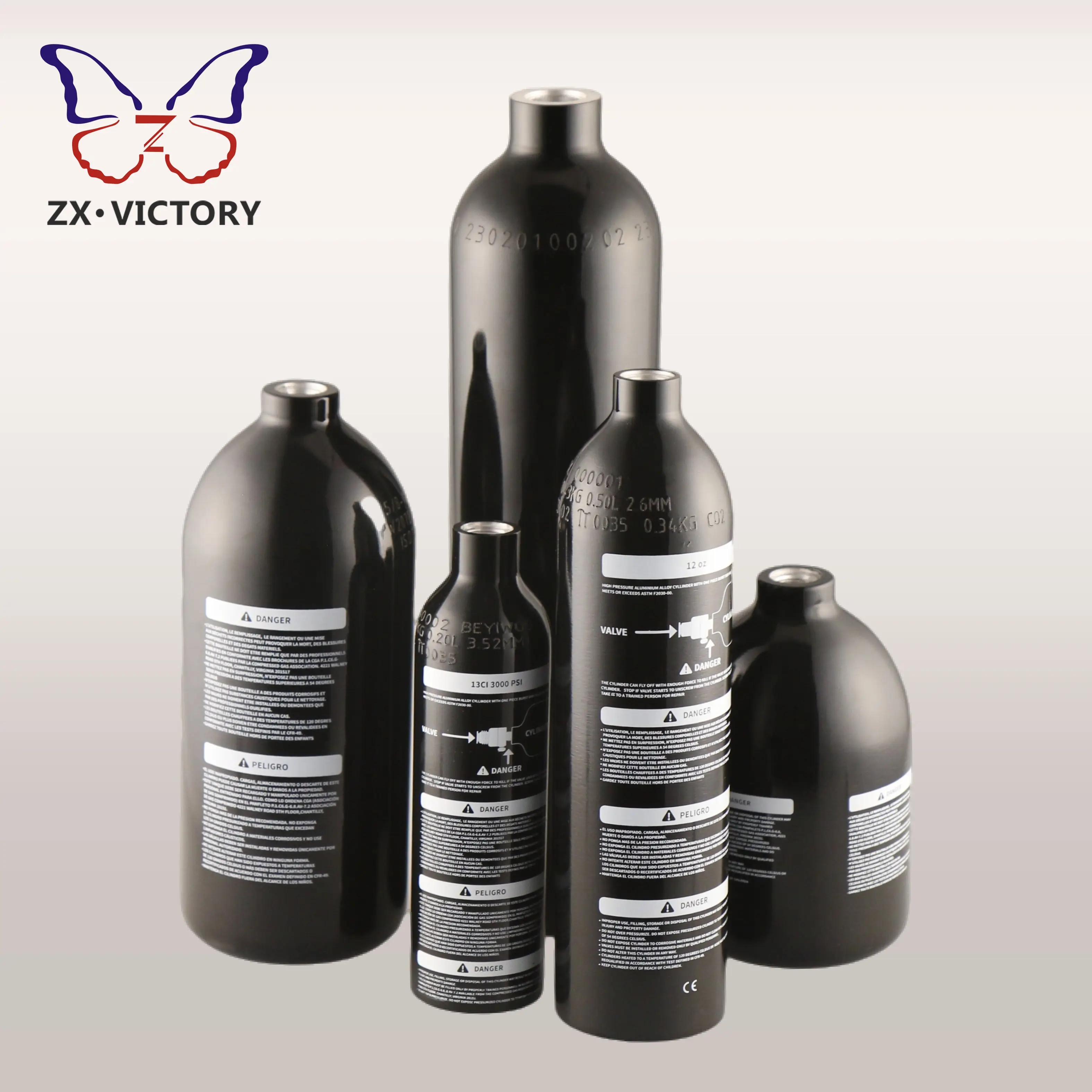 Tangki udara Paintball PCP langsung dari pabrik botol CO2 silinder aluminium tangki HPA tangki udara bertekanan TPED Pi untuk airsoft paintball