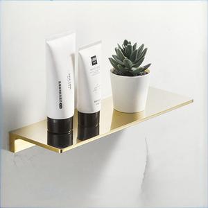 Étagère de salle de bain plaquée cuivre, support mural à un seul niveau pour rangement et présentation - Product Image 1