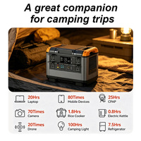 Station portable 2400W avec panneau solaire, batterie LiFePO4 et onduleur à onde sinusoïdale pure - Ensemble chaise/table de camping pour usage familial en extérieur