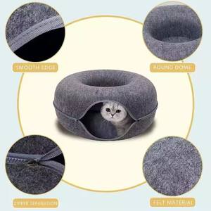 Groothandel Dubbele Verdieping Kat Donut <span class=keywords><strong>Tunnel</strong></span> Voor Indoor Katten Vilt Kat Bed Rond Huis Om Te Spelen - Product Image 2