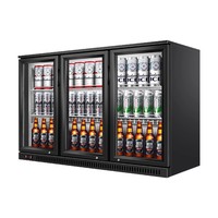 Réfrigérateur vertical compact à porte vitrée, à température unique, à commande mécanique, pour boissons, avec affichage commercial