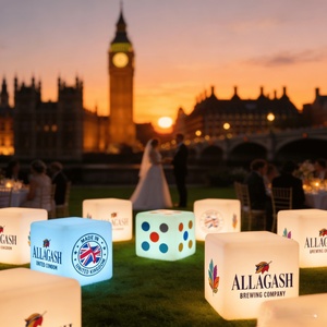 E Smartlive ES-CUBE Moderna Caja de Luz LED de Plástico con Impresión de Logotipo para Uso en Exteriores, Hogar, Bares y Centros Comerciales, Resistente al Agua y Ecológica - Product Image 6