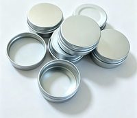Pot en aluminium recyclable pour cosmétiques avec fenêtre transparente, plusieurs tailles, organisateur pour fournitures d'onglerie, rangement pour strass et bandes de sable