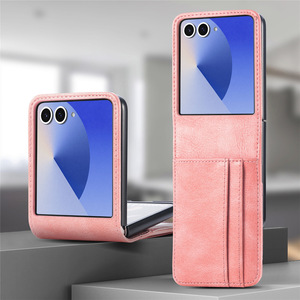 Funda de Teléfono Plegable de Cuero con Ranuras para Tarjetas, a la Moda, para Samsung Z Flip 7 6 5 <span class=keywords><strong>4</strong></span> 3, Ultrafina, Antigolpes, Cubierta Trasera - Product Image 6