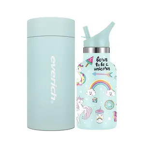 Trending Products 2024 New Arrivals kids Straw Lid Stainless Steel Vacuum flasks Kids Water Bottles