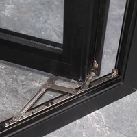 Fenêtre à battant en alliage d'aluminium sur mesure, double vitrage trempé et feuilleté, isolation thermique, économie d'énergie pour salle de bain et maison