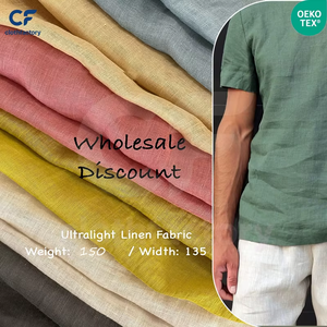 Tessuto in Lino Puro al 100% Certificato OEKO-TEX 100, Morbido e Traspirante, Materiale in Lino Naturale per Abiti, Camicie e Abbigliamento, Tinto in Tinta Unita - Product Image 2