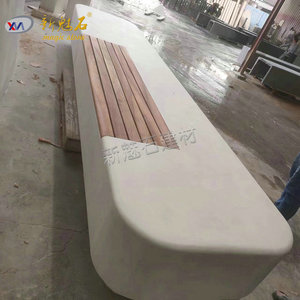 ม้านั่งไม้ซีเมนต์หินวิเศษสีขาว หินเทียมสำหรับกลางแจ้ง ปรับขนาดได้ตามต้องการ รับผลิตแบบ OEM - Product Image 2