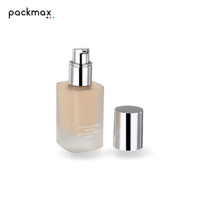 30ml square premium quality glass bottle with pump — for lotion, serum, cosmetics, and liquid <b>foundation</b> - Product Image 4