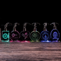 Porte-clés personnalisé en cristal transparent avec logo de voiture gravé, emballage de luxe dans une boîte cadeau