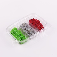 Boîte d'emballage écologique en plastique transparent PET/RPET de 50 oz à 3 compartiments avec couvercle séparé pour salade de fruits et noix