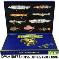 Kit complet de leurres de pêche, leurres artificiels multi-articulés réalistes pour la pêche au brochet et à la truite, avec coffret cadeau haut de gamme