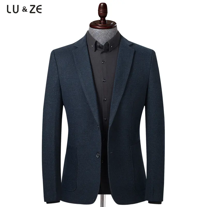 Wholesale Light Luxury Daily Formal Blazer Single Breasted with Two Button Slim Solid Color Business Suit Designs Blazer For Men