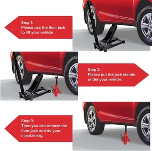 Cavalletti di Sostegno da 3 Tonnellate Strumenti ad Altezza Regolabile <span class=keywords><strong>per</strong></span> <span class=keywords><strong>Auto</strong></span> e Camion - Product Image 5