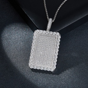 Collier pendentif en <span class=keywords><strong>or</strong></span> en forme de U entièrement serti de moissanite, style européen-américain, accessoires de mode de marque, style de rappeur, d'<span class=keywords><strong>occasion</strong></span> - Product Image 3