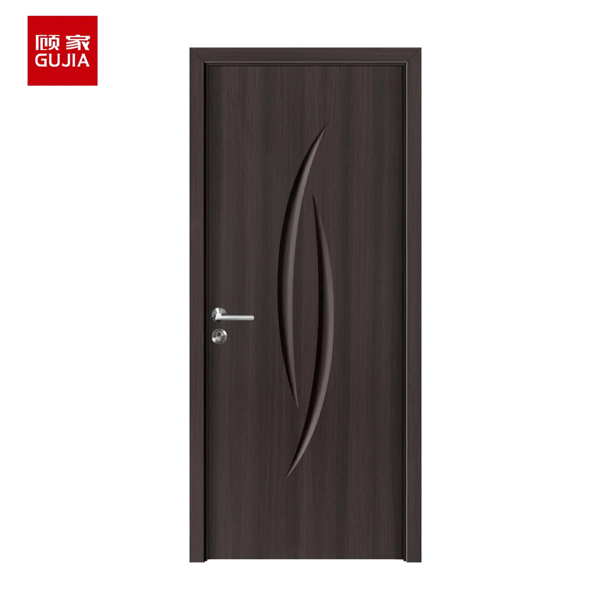 Porte intérieure en bois, panneau en bois MDF, PVC, noyer noir, moyen-orient, vente en gros