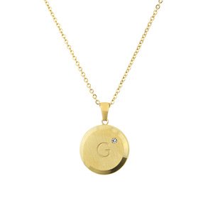 Collana di moda femminile in acciaio inossidabile A-Z iniziale <span class=keywords><strong>con</strong></span> zircone <span class=keywords><strong>nome</strong></span> iniziale girocollo per matrimoni e regali - Product Image 3