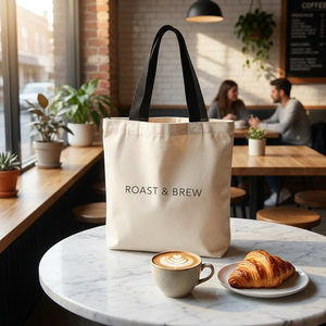 Durable Eco-Friendly Canvas Tote <b>Bag</b> with Thick Strap Embroidered Design Printed Medium Size - Product Image 3