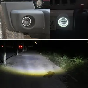 מלבן LED 4 אינץ DRL פנס Hi/נמוך אטום קרן ענבר איתות H4 תקע 5X7 פנס לג 'יפ רנגלר YJ XJ