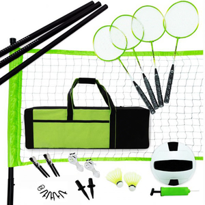 Système de filet de <span class=keywords><strong>badminton</strong></span> et de tennis portable multifonctionnel JH de 20 pieds, ensemble de jeu professionnel pour l'extérieur, filet de volley-ball réglable - Product Image 1