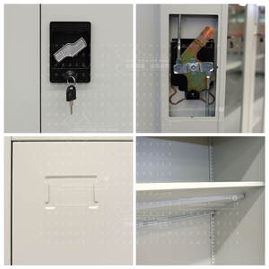 工場用モダンホワイトダブル2ドア収納調整可能棚付きロック可能家具スチールオフィスメタルオフィスキャビネット（屋外用） - Product Image 5