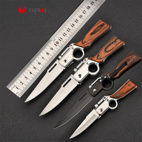 Couteau pliant extérieur auto-défense multi outil graver manche en bois couteau de poche tactique