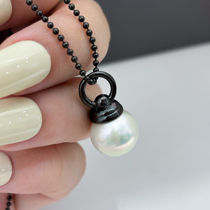 ตัวเรือนจี้เงินแท้ S925 สำหรับใส่ลูกปัดกลมขนาด 10-13 มม. อุปกรณ์ทำสร้อยคอแฟชั่น DIY พร้อมตัวปิด 31157 อุปกรณ์ทำเครื่องประดับ - Product Image 1