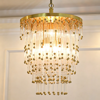 Lustre en verre cascade de luxe moderne américain, luminaire suspendu vintage pour escalier, salle à manger, chambre, villa, luminaire haut de gamme