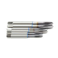 INOX-grifo de máquina DIN371 DIN 376 HSS TiCN recubierto con anillo azul, Forma B, máquina puntiaguda en espiral, herramienta de corte de rosca