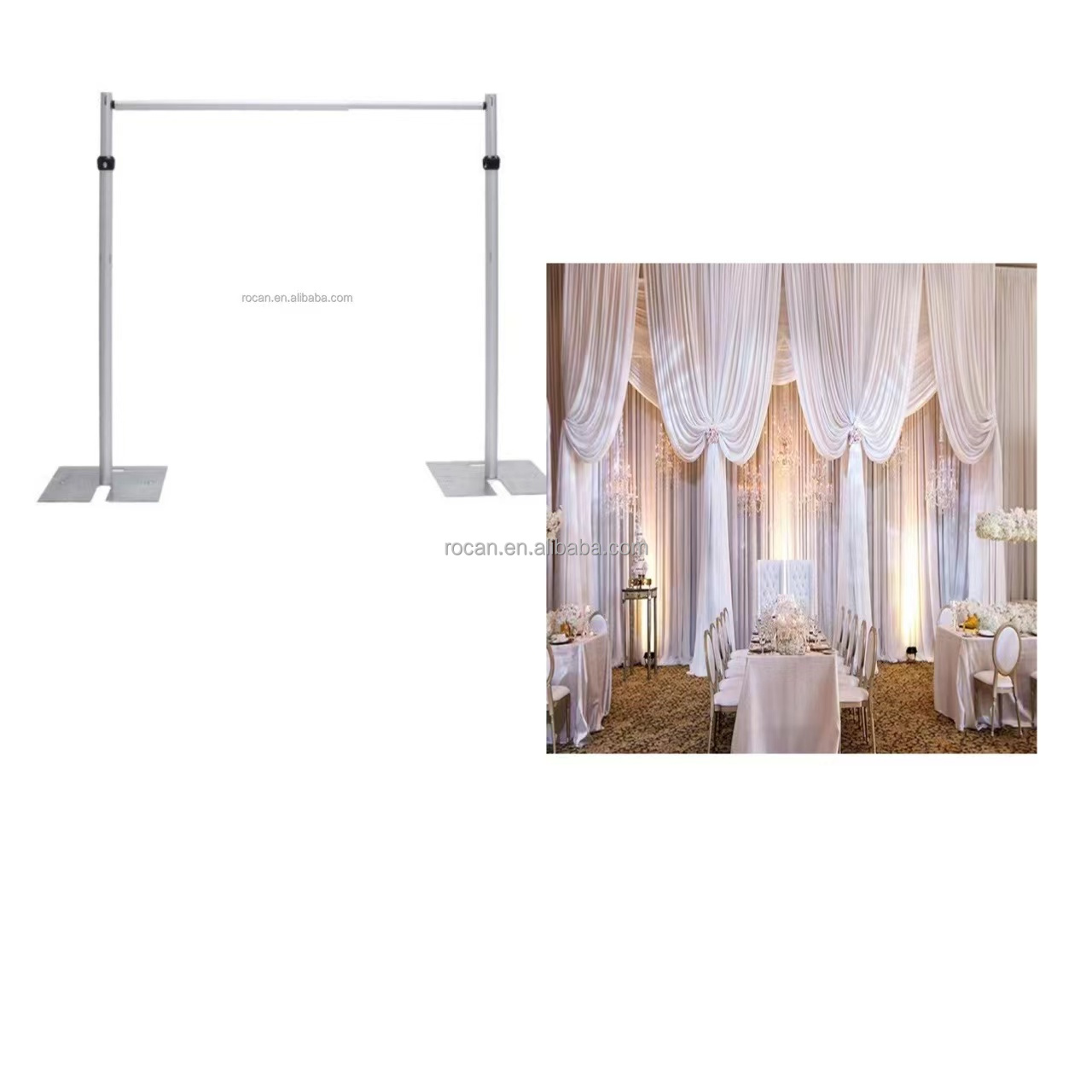 Cabina de exposición ajustable, soporte de fondo de tubería y cortina para exteriores, cortina de pared de flores para interiores, decoraciones para eventos y fiestas de boda