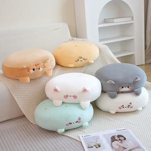 37x39x12cm 6Assort. Coussin de sol rond en billes de polystyrène, pouf de relaxation, coussin de yoga et de méditation, housse en peluche - Product Image 5