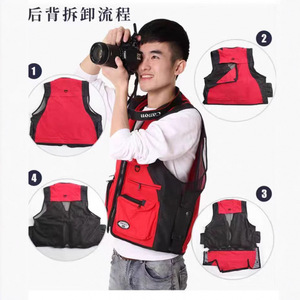 Gilets multi-poches pour restaurants de hot pot et de barbecue, gilet rembourré en coton coupe ajustée avec design de poche 3D - Product Image 2