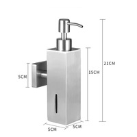 Distributeur de savon liquide mural en acier inoxydable SS304, rechargeable, pour salle de bain, finition chromée