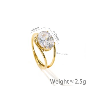 Anillo de doble banda con piedra central ovalada - Diseño hueco, elegante y versátil, ideal para ocasiones informales. - Product Image 6