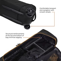 Sac de ski et de snowboard en polyester imperméable durable à roulettes pour les sports de plein air et les voyages avec une longue housse rembourrée