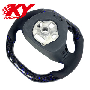 Volant de direction personnalisé de style sportif bleu en fibre de carbone forgée pour Chevrolet Camaro Corvette C6 C7 C8 Intérieur de voiture - Product Image 3
