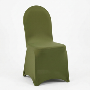 Funda de Silla Ajustable Universal Moderna Blanca de Spandex Ecológico Elástica con Arco Frontal Lavable para Banquetes - Product Image 1