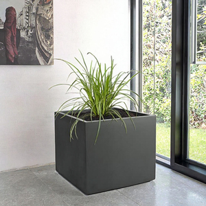 Bac à plantes carré en fibre de verre Anthracite 17x50x17cm *Résistant au gel* *Protection UV* *Qualité européenne* - Product Image 3